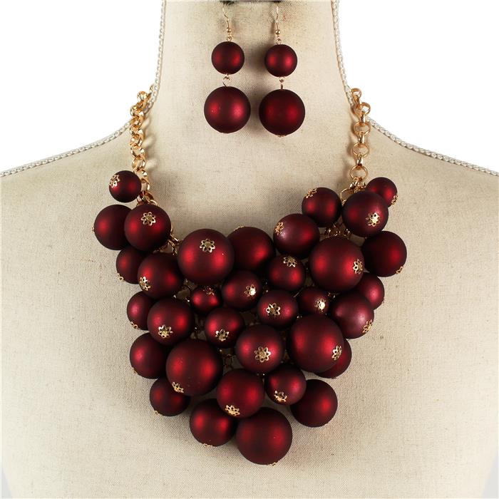 Chunky Grape Necklace Set