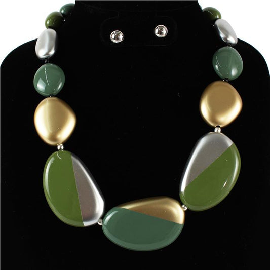 Fashion Semi Stone Necklace Set