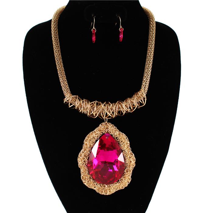 Fashion Chunky Crystal Necklace Set