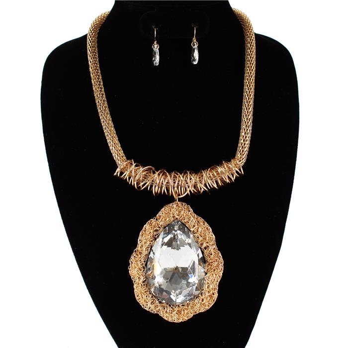 Fashion Chunky Crystal Necklace Set