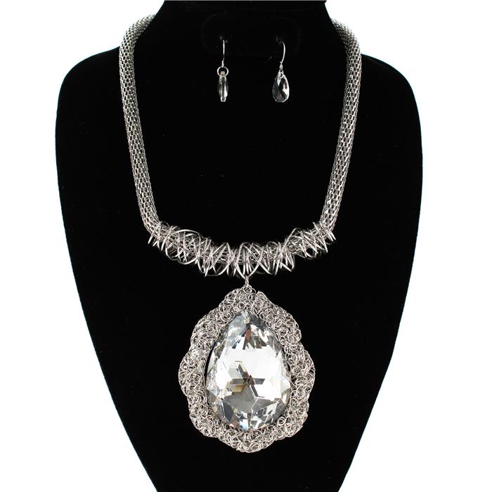 Fashion Chunky Crystal Necklace Set