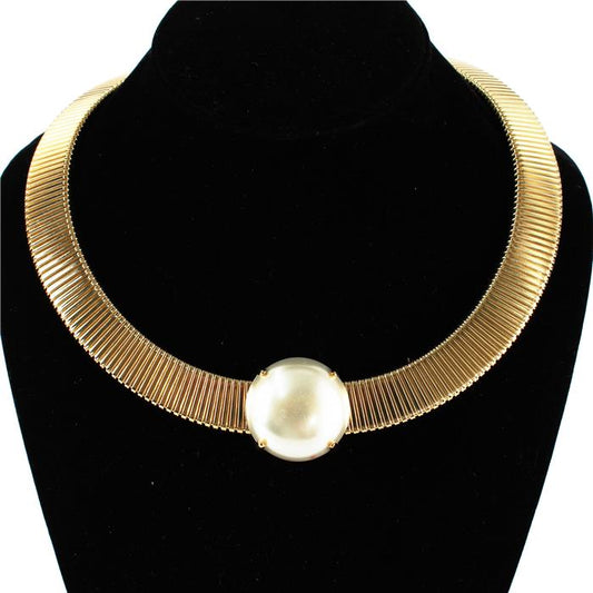 Fashion Metal With Faux Pearl Choker