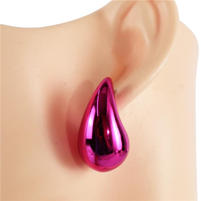 Neon Metal Teardrop Earring