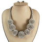 Rhinestones Chunky Ball Necklace Set