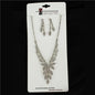 Rhinestone Leaf Drop Necklace Set