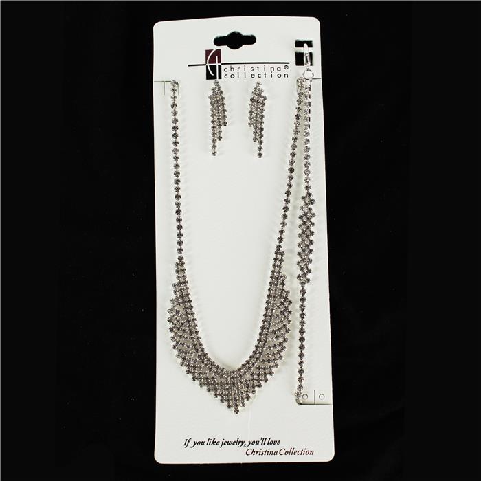 Junior Rhinestone 3 PC Necklace Set