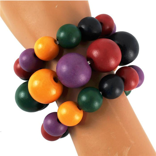 Wooden 3 Layered Stretch Bracelet