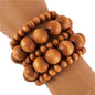 Wooden 5 Layered Stretch Bracelet