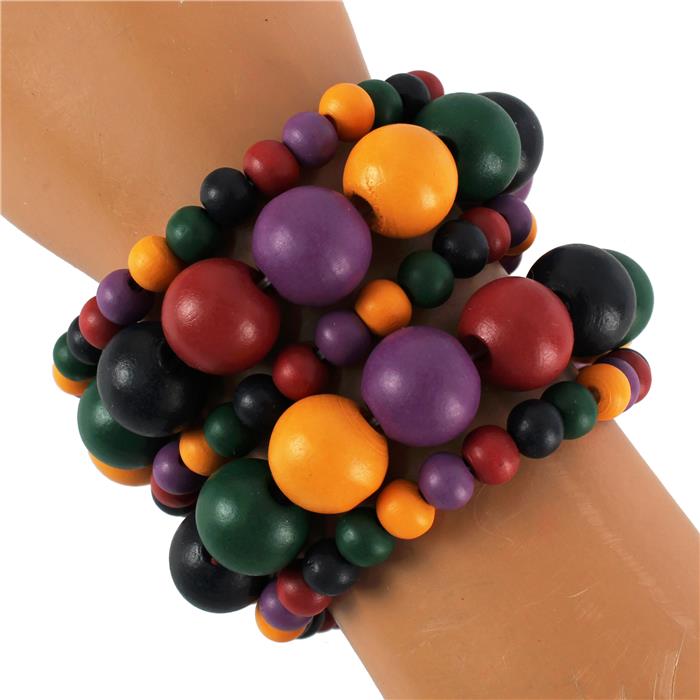 Wooden 5 Layered Stretch Bracelet