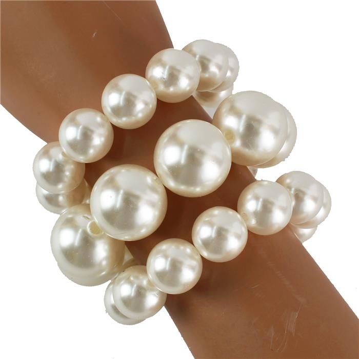 Pearl 3 Layered Chunky Stretch Bracelet