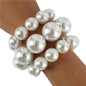 Pearl 3 Layered Chunky Stretch Bracelet