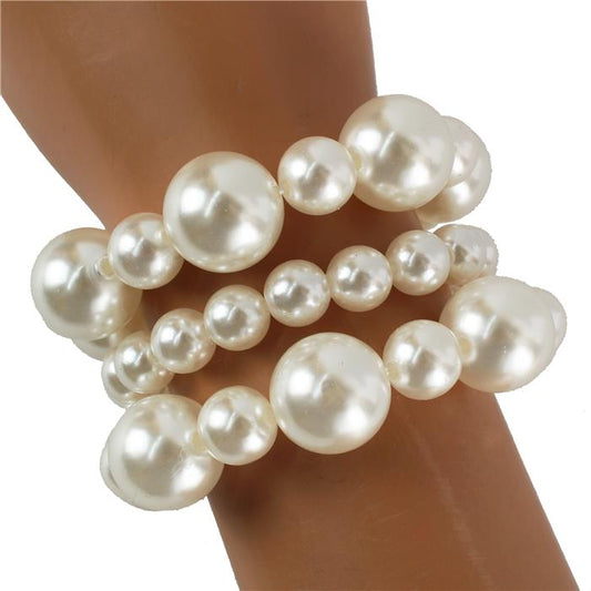 Pearl 3 Layered Stretch Bracelet