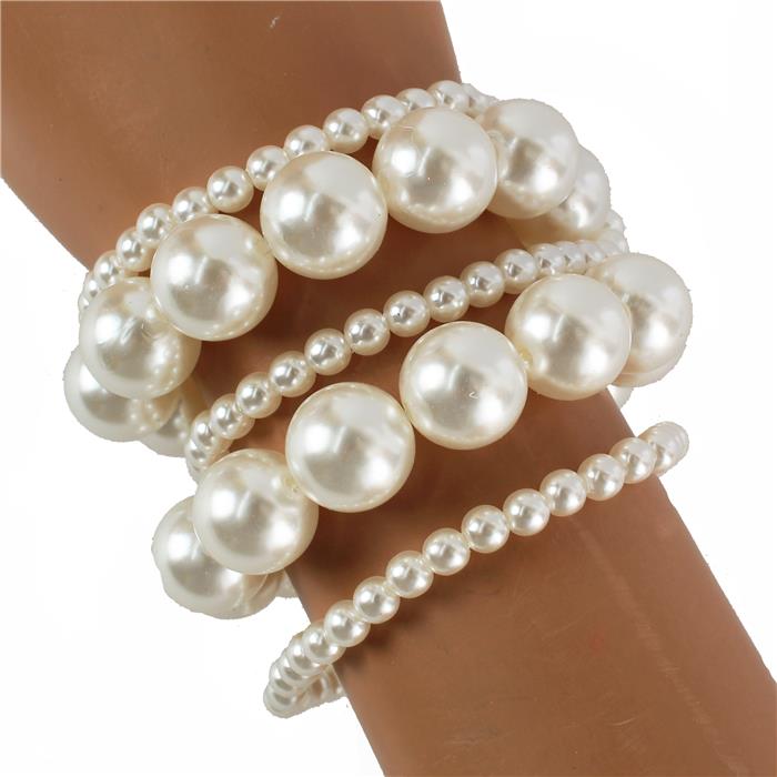 Pearl 5 Layered Stretch Bracelet