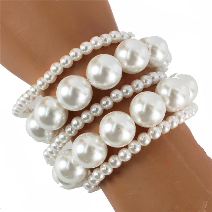 Pearl 5 Layered Stretch Bracelet