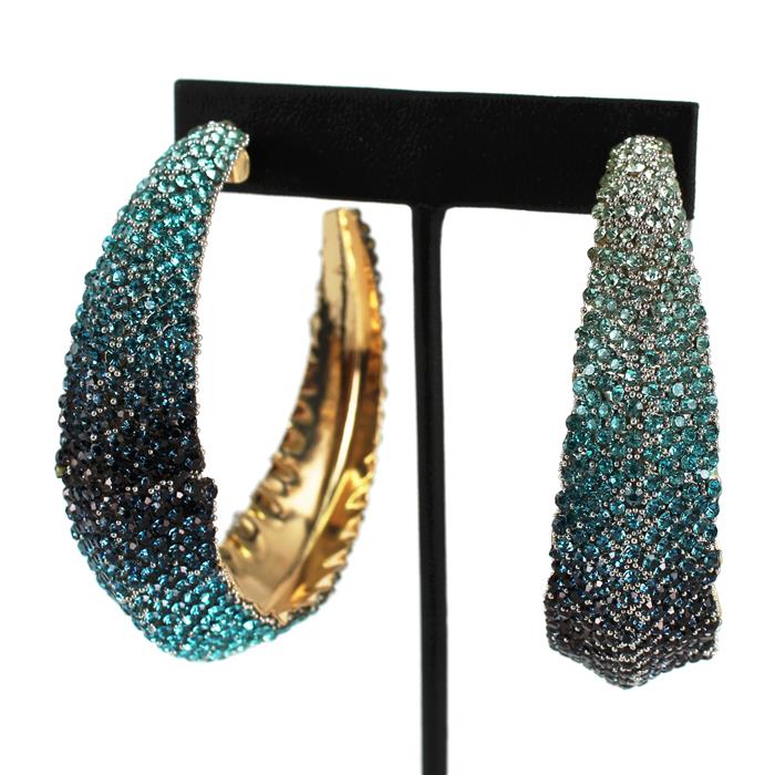 Rhinestone 70 MM Hoop Earring