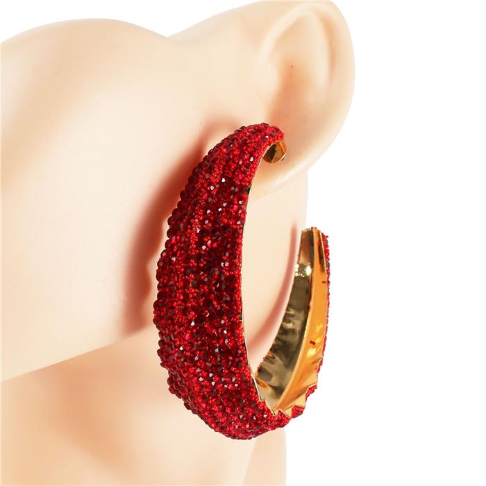 Rhinestone 70 MM Hoop Earring