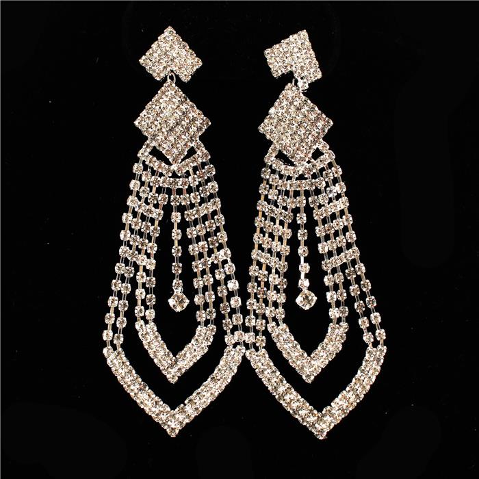 Rhinestone Long Earring