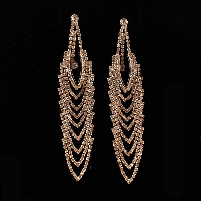 Rhinestone Long Earring