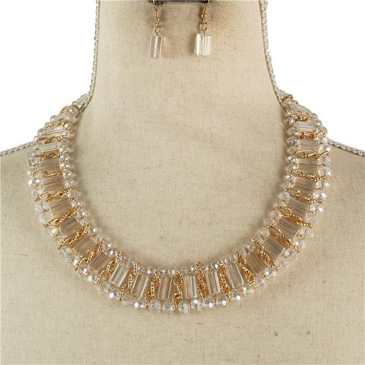 Crystal Bead Necklace Set