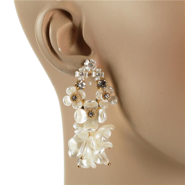 Pearl Flower Drop Dangle Earring