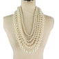 Chunky Pearl 5 Layered Necklace Set