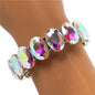 Crystal Over Shape  Stone Stretch Bracelet