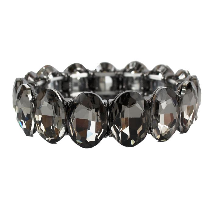 Crystal Over Shape  Stone Stretch Bracelet