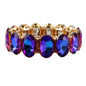 Crystal Over Shape  Stone Stretch Bracelet