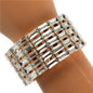 Crystal Stretch Rectangle Shape Stone 5 Row Bracelet