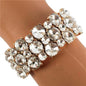 Crystal Round Stone 3 Row Stretch Bracelet