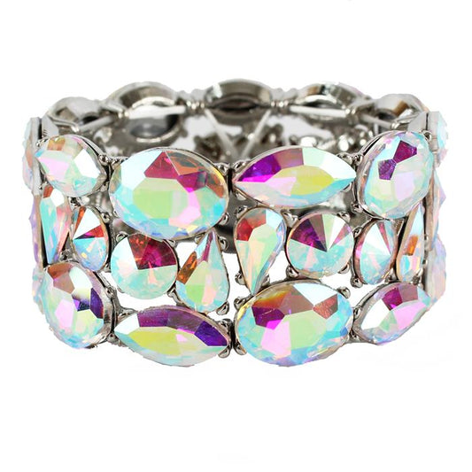 Crystal Multy Shape Stone Stretch Bracelet