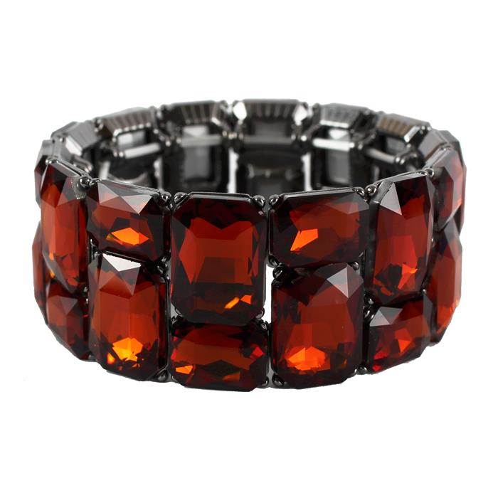 Crystal Stretch Rectangle Shape Stone Bracelet