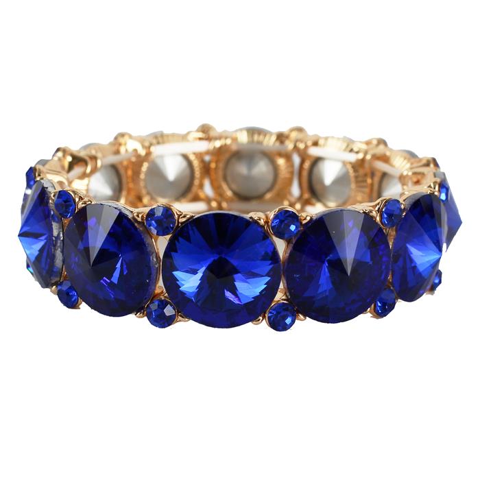 Crystal Round Stone Stretch Bracelet