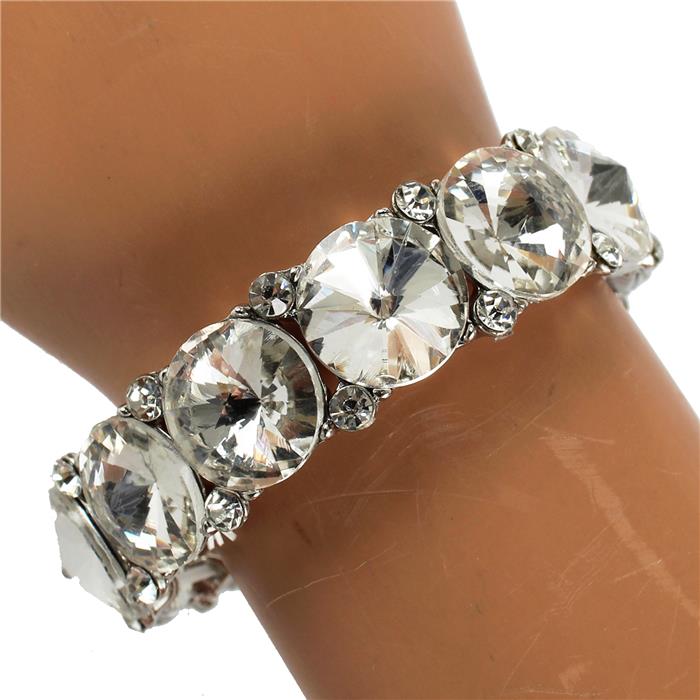 Crystal Round Stone Stretch Bracelet