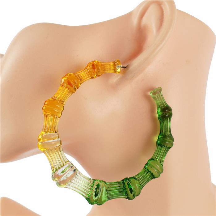 80 MM Acrylic Bamboo Hoop Earring