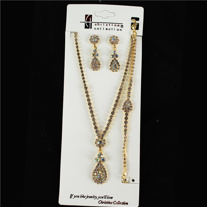 3 PC Junior Rhinestone Necklace Set