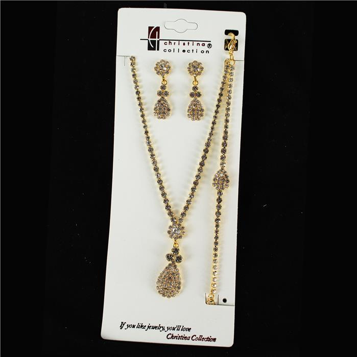 3 PC Junior Rhinestone Necklace Set