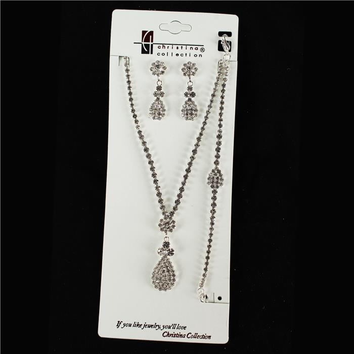 3 PC Junior Rhinestone Necklace Set