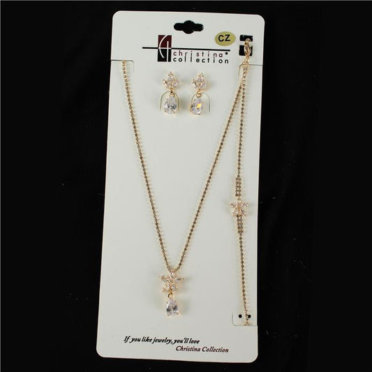 Cubic Zirconia 3 PC Necklace Set