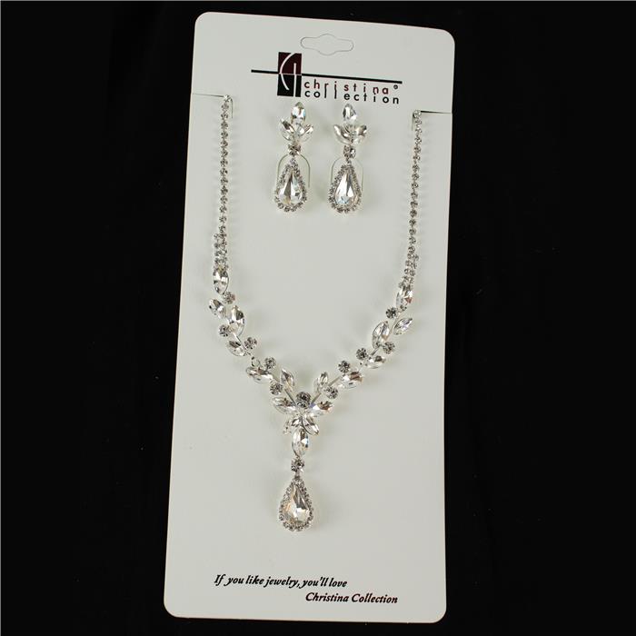 Rhinestone With Crystal Necklace Set