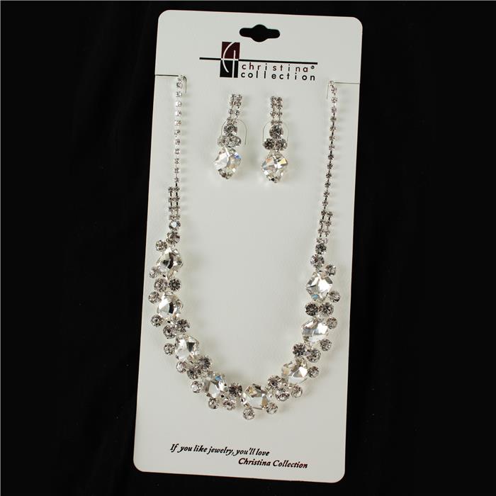 Rhinestone With Crystal Necklace Set