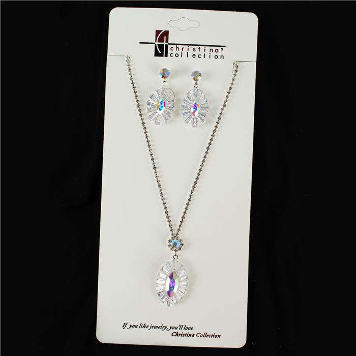 Rhinestone With Crystal Necklace Set