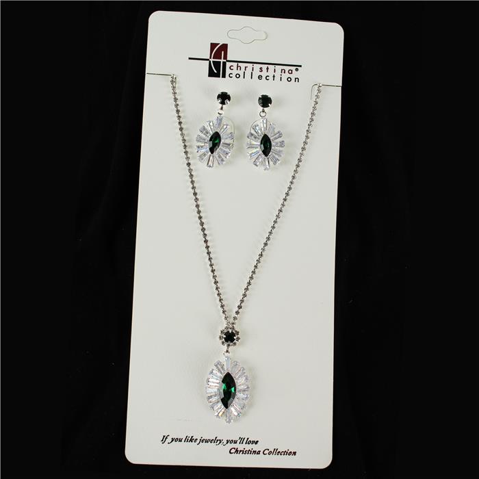 Rhinestone With Crystal Necklace Set