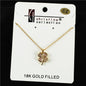 18 K Gold Filled CZ Clover Charm Necklace