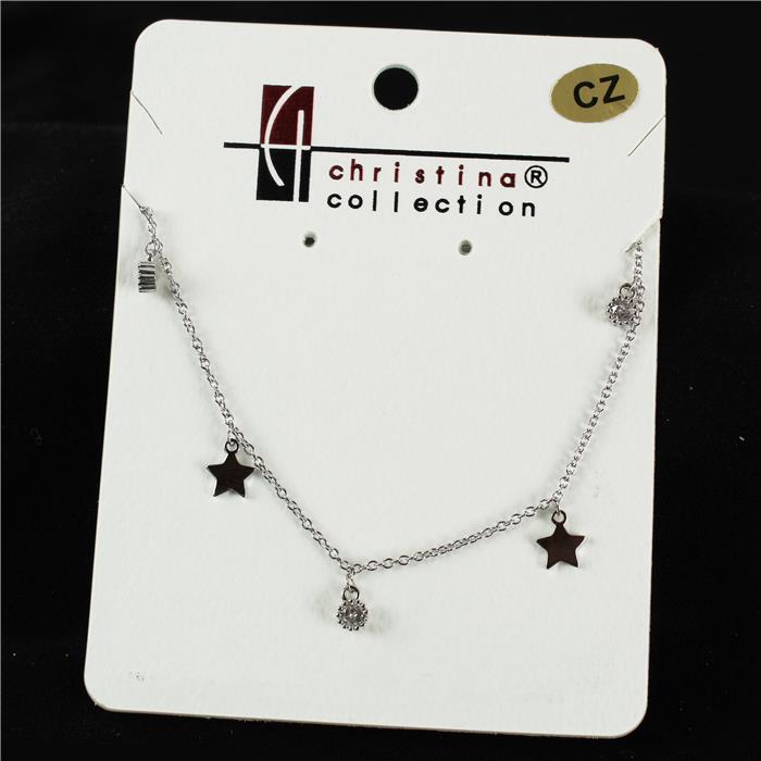 18 K Gold Filled CZ Star Charm Necklace