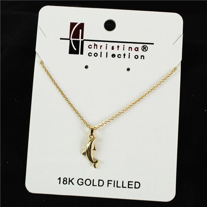 18 K Gold Filled Dolpin Charm Necklace