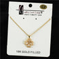 18 K Gold Filled CZ Clover Charm Necklace