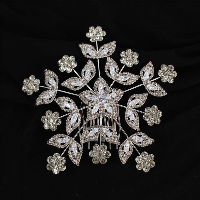 Crystal Flower Hair Comb