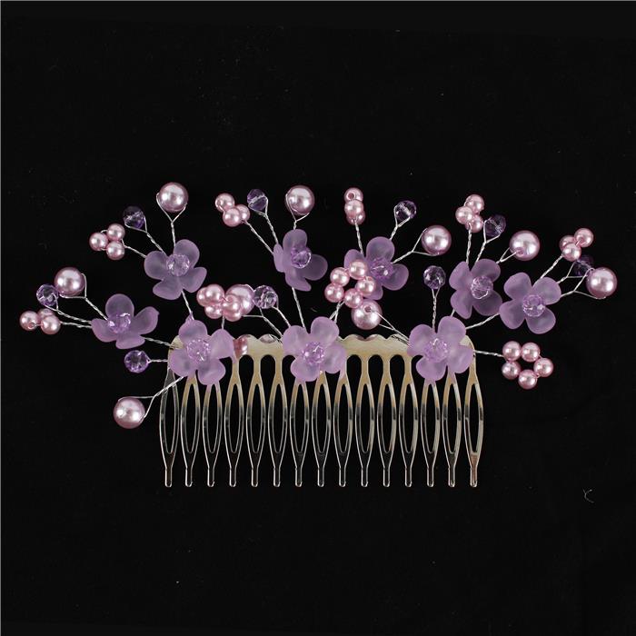 Pearl Flower Bead Hair Comb