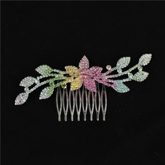 Rhinestone Flower Hair Comb